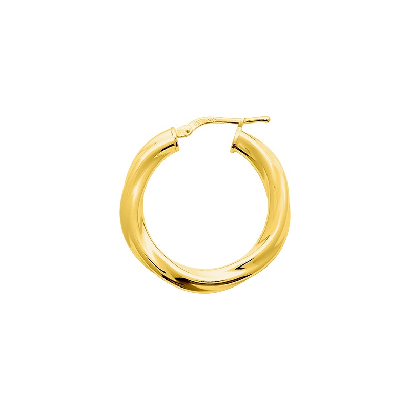 Créoles plaqué or torsadées diamètre 20 mm