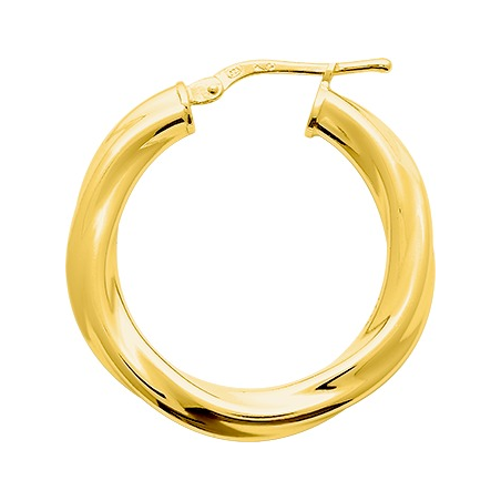 Créoles plaqué or torsadées diamètre 20 mm