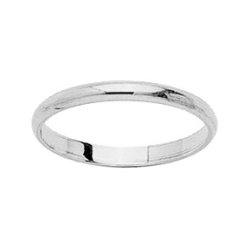 Alliance demi jonc 2 mm or blanc 18 carats