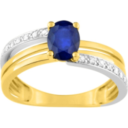Bague bicolore 18 carats saphir et diamants