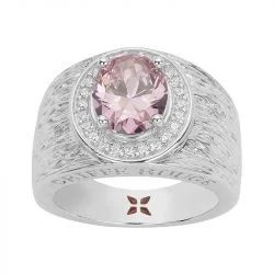 Bague argent GRIFFE ROUGE pierre rose