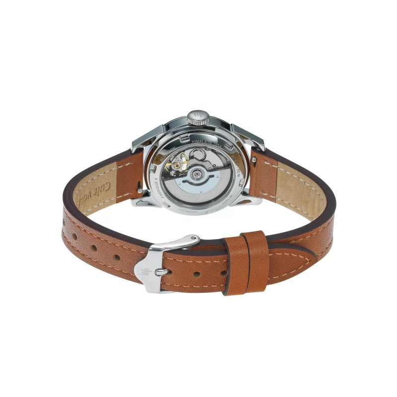 Montre LIP Himalaya fond blanc coeur battant bracelet cuir marron