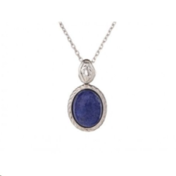 Pendentif argent lapis lazuli oval