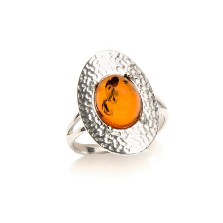 Bague argent ambre
