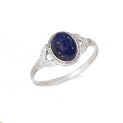 Bague en argent lapis lazuli serti