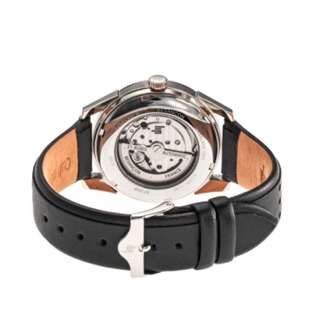 Montre LIP Himalaya automatique coeur battant fond et bracelet cuir noir