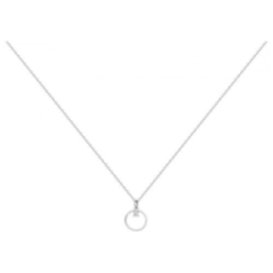 Collier argent pendentif cercle ajouré oxyde