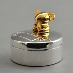 Boite à dents métal argenté souris