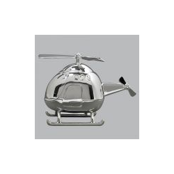 Tirelire argentée hélicoptère