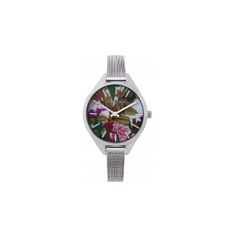 Montre dame CHRISTIAN LACROIX bracelet milanais cadran fleuri