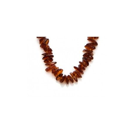 Collier ambre forme chips fermoir vis