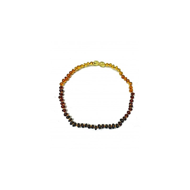 Collier bébé ambre couleur dégradé avec fermoir vis