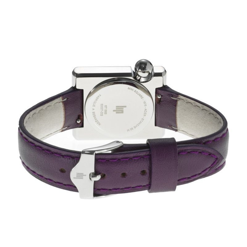 LIP MACH 2000 MINI SQUARE acier bracelet cuir violet