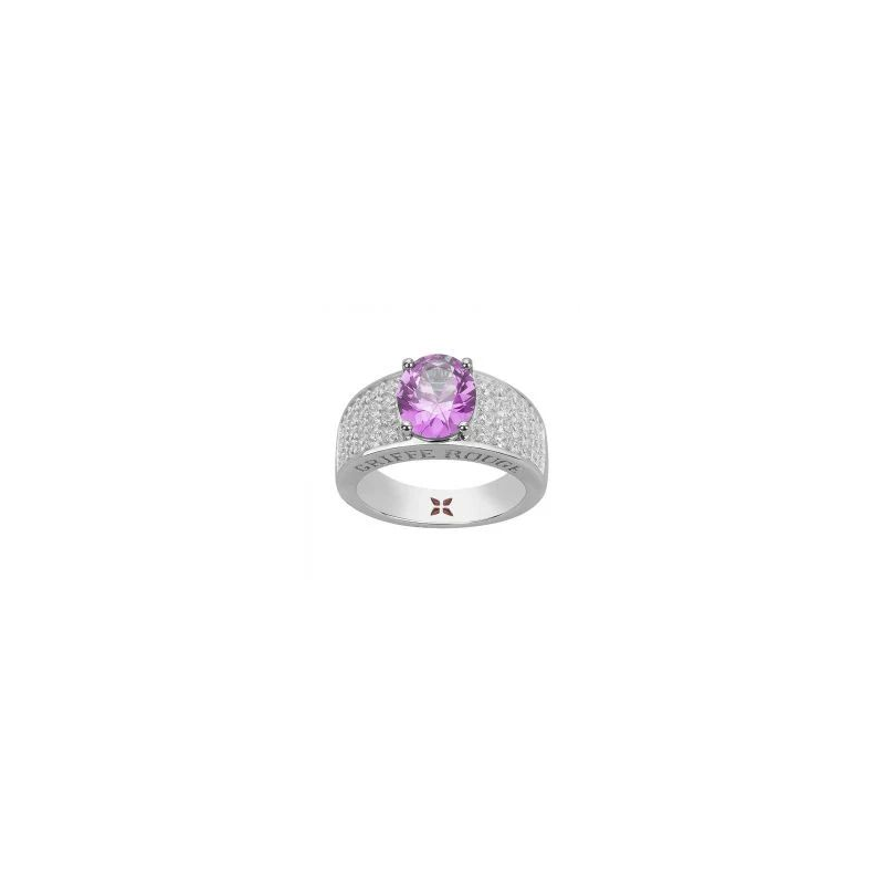 Bague argent GRIFFE ROUGE pierre mauve