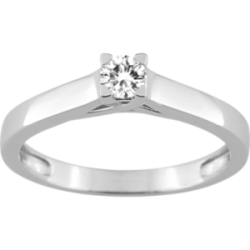 Solitaire or blanc 18 carats diamant 4 griffes