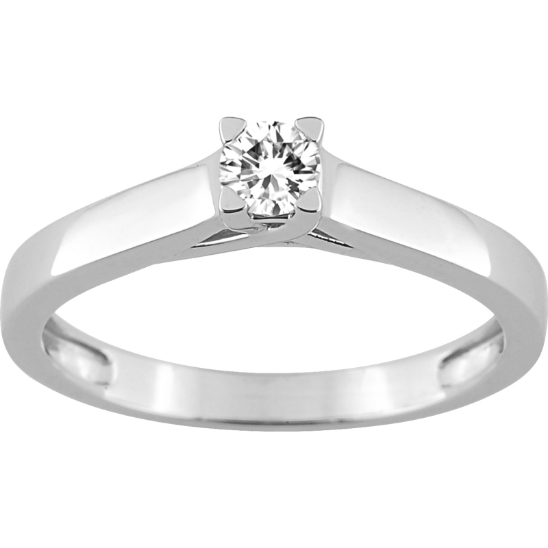 Solitaire or blanc 18 carats diamant 4 griffes