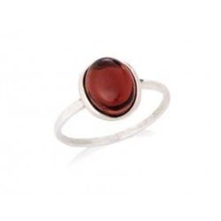 Bague grenat serti en argent rhodié