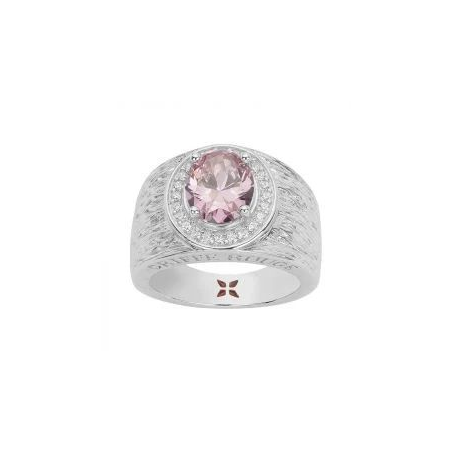 Bague argent GRIFFE ROUGE pierre rose