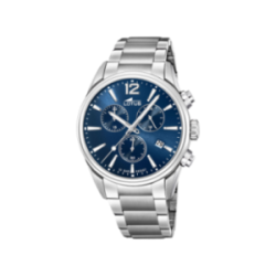 Montre LOTUS tout acier fond bleu