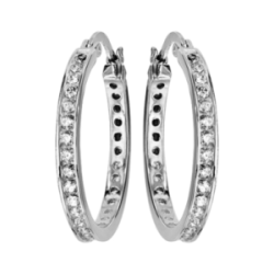 Créoles argent oxydes sertis rail diamètre 25 mm