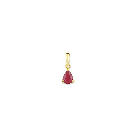 Pendentif or jaune 18 carats rubis poire 3 griffes