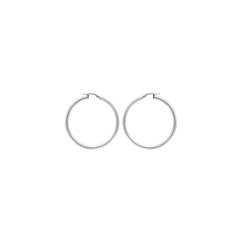 Créoles lisses argent diamètre 30 mm