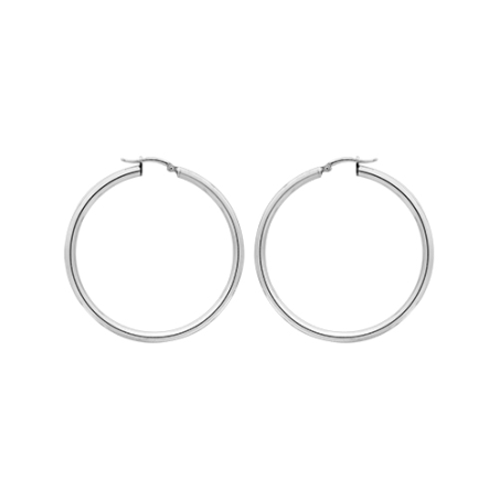 Créoles lisses argent diamètre 30 mm