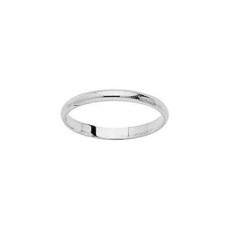 Alliance demi jonc 2 mm or blanc 18 carats