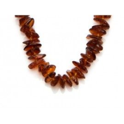 Collier ambre forme chips fermoir vis
