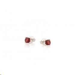 Boucles d'oreilles grenat 4 griffes en argent