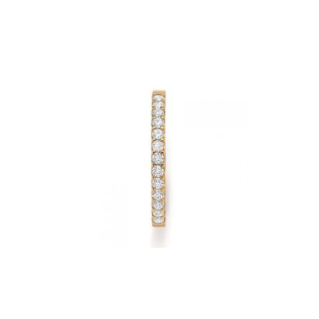 Alliance or jaune 18 carats demi tour 12 diamants