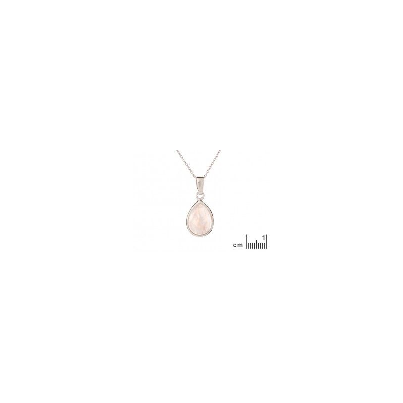 Pendentif argent quartz rose