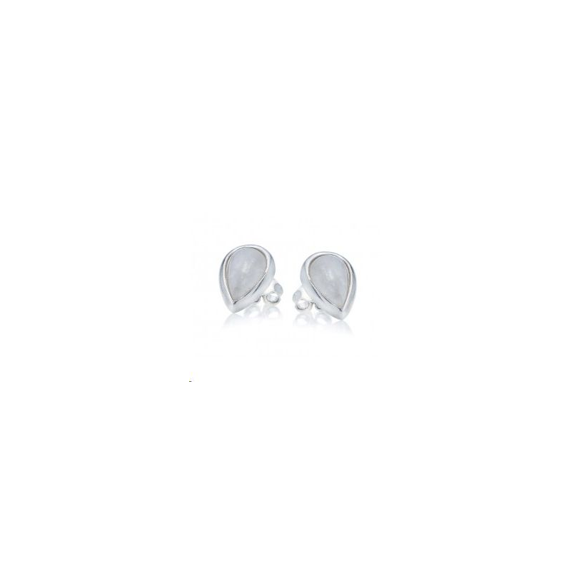 Boucles d'oreilles argent pierre de lune sertie