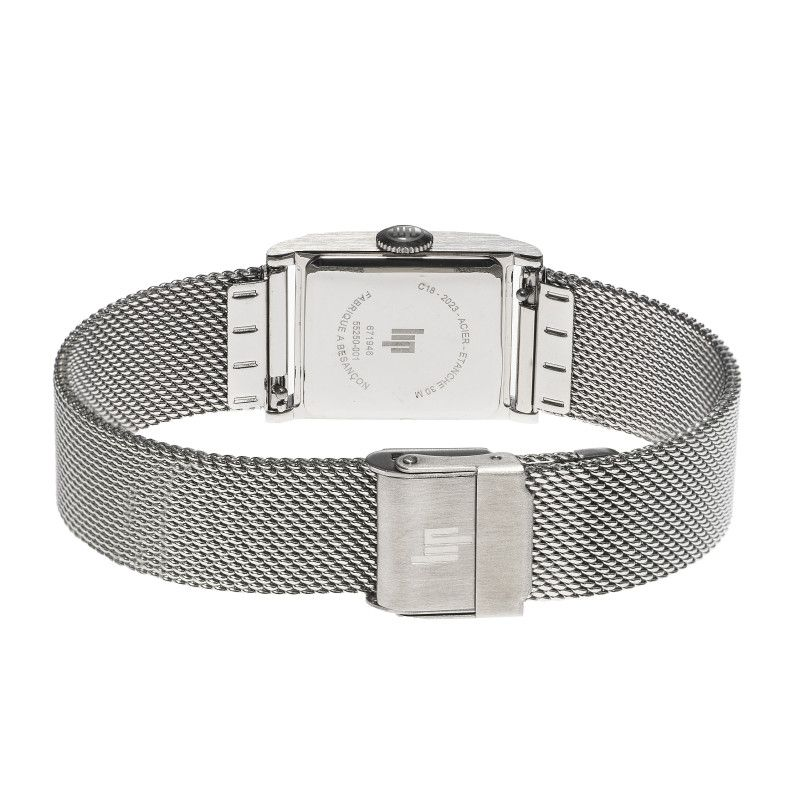 Montre LIP Churchill C18 boite carré tout acier bracelet milanais