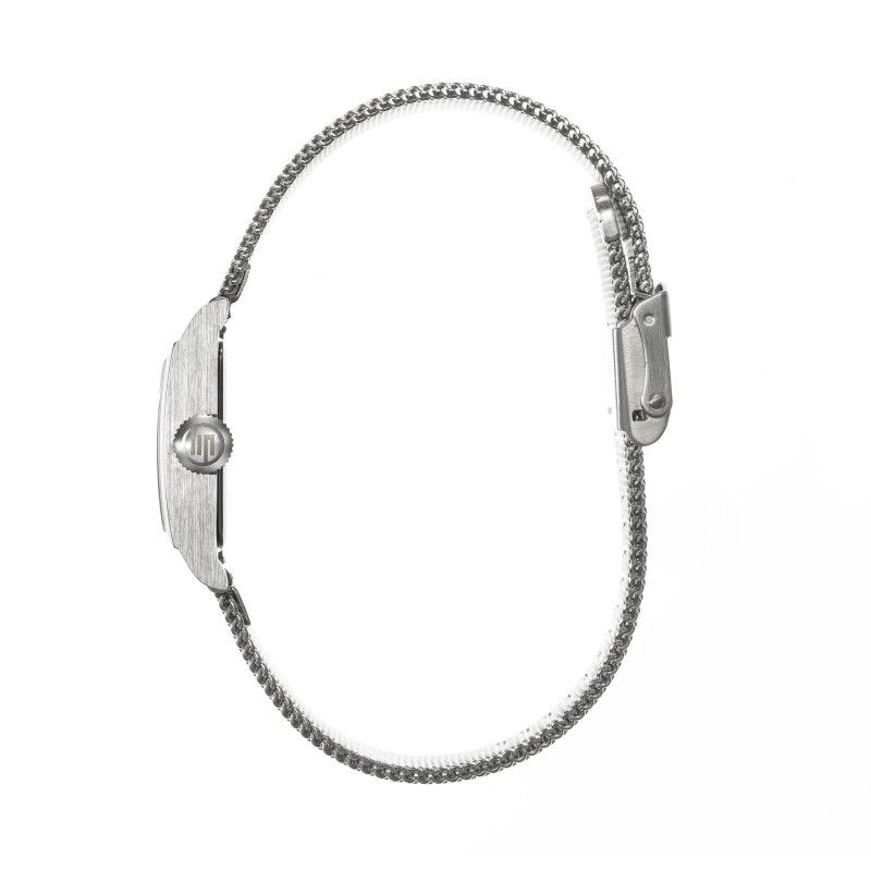 Montre LIP Churchill C18 boite carré tout acier bracelet milanais