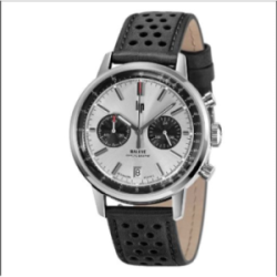 Montre LIP Rallye Meca-Quartz acier cuir noir